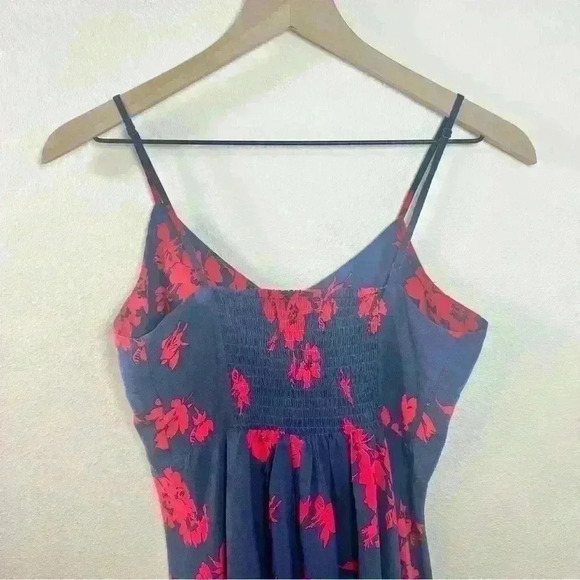 GAP | Women’s Navy Blue and Red Floral Dress | Size XS - Picture 6 of 14